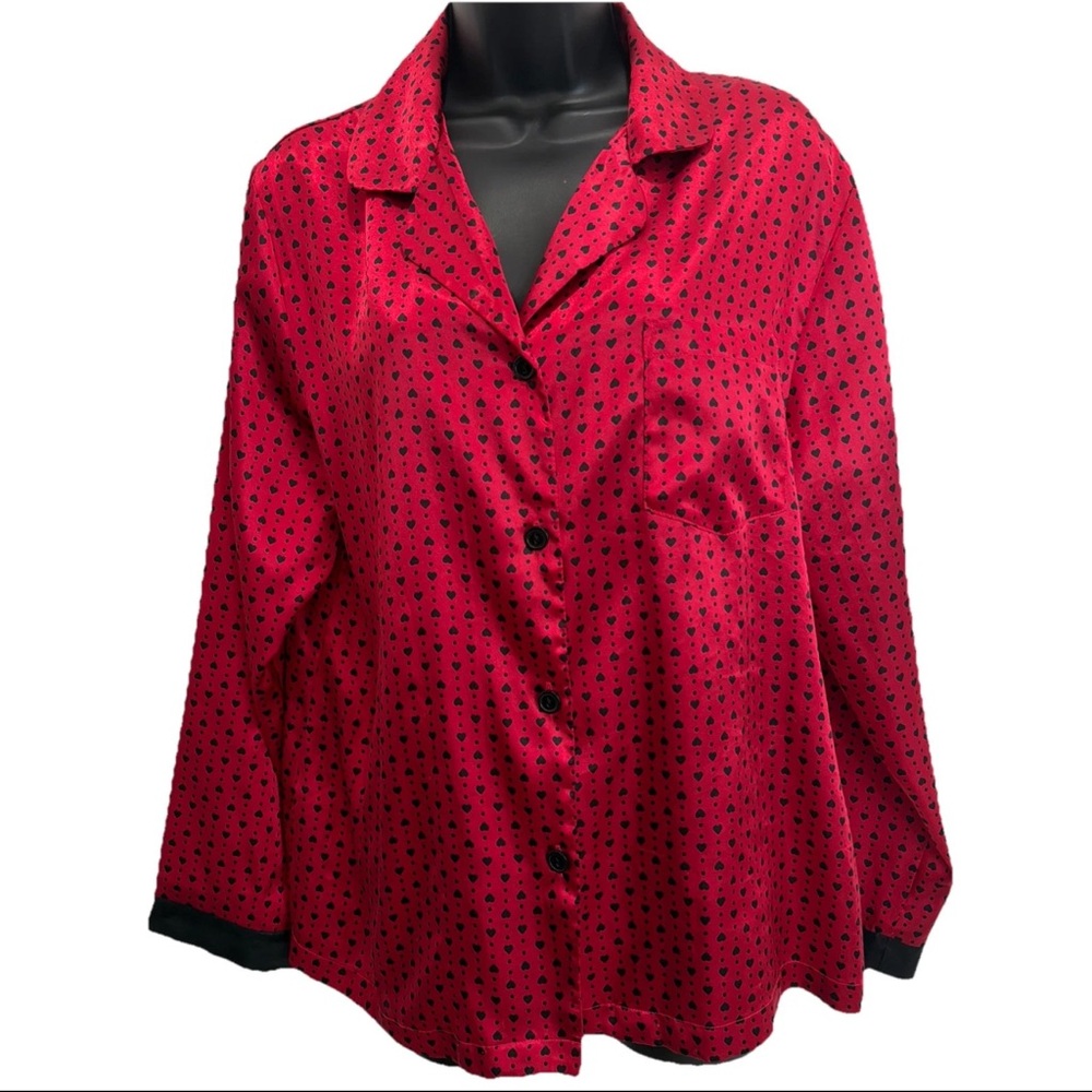 Linea Donatella Womens Red & Black Hearts Size Large